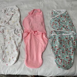 aden + anais Swaddle Blanket Trio - Pink, White, and Blue Floral